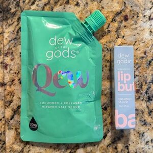 Dew of the Gods Cucumber + Collagen Vitamin Salt Scrub & Lip Butter - Coconut